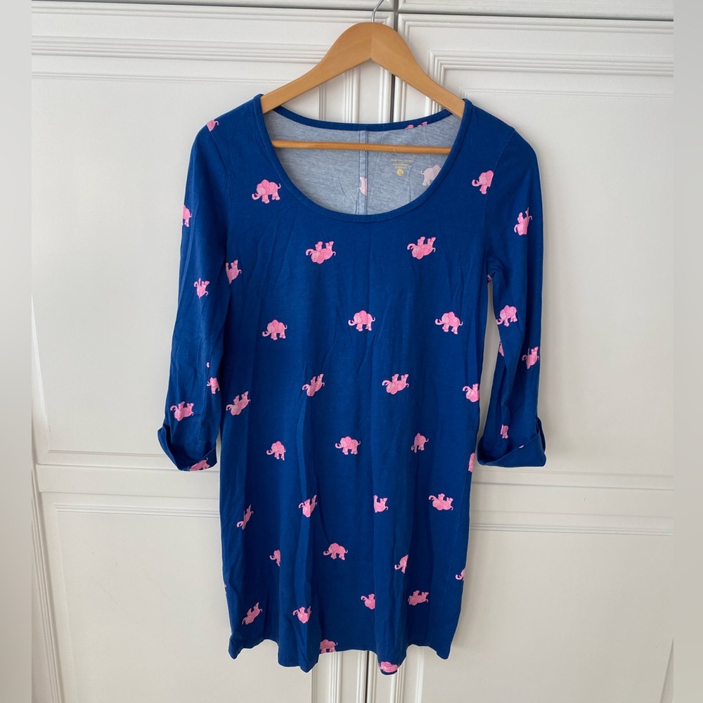 Lilly Pulitzer cotton dress with pink elephants size small